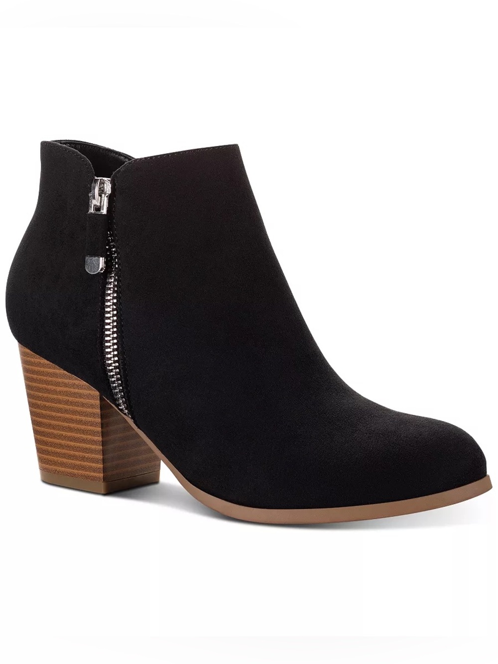 Style & Co Women's Masrinaa Ankle Booties Black Microsuede Size 9